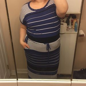 Plus Size Striped Maxi Dress Ava & Viv